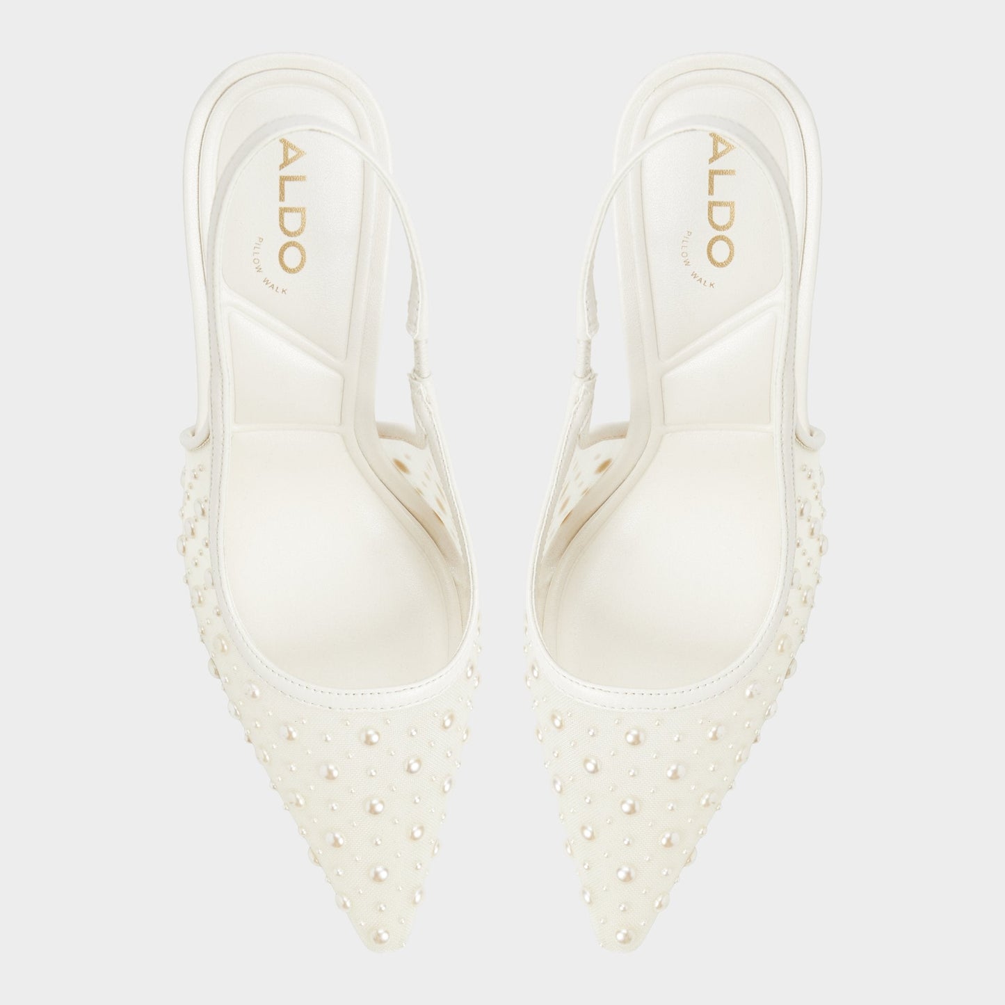 Pearlescent Other White Textile Mesh Women's Slingbacks - Slingback heel | Aldo Premium