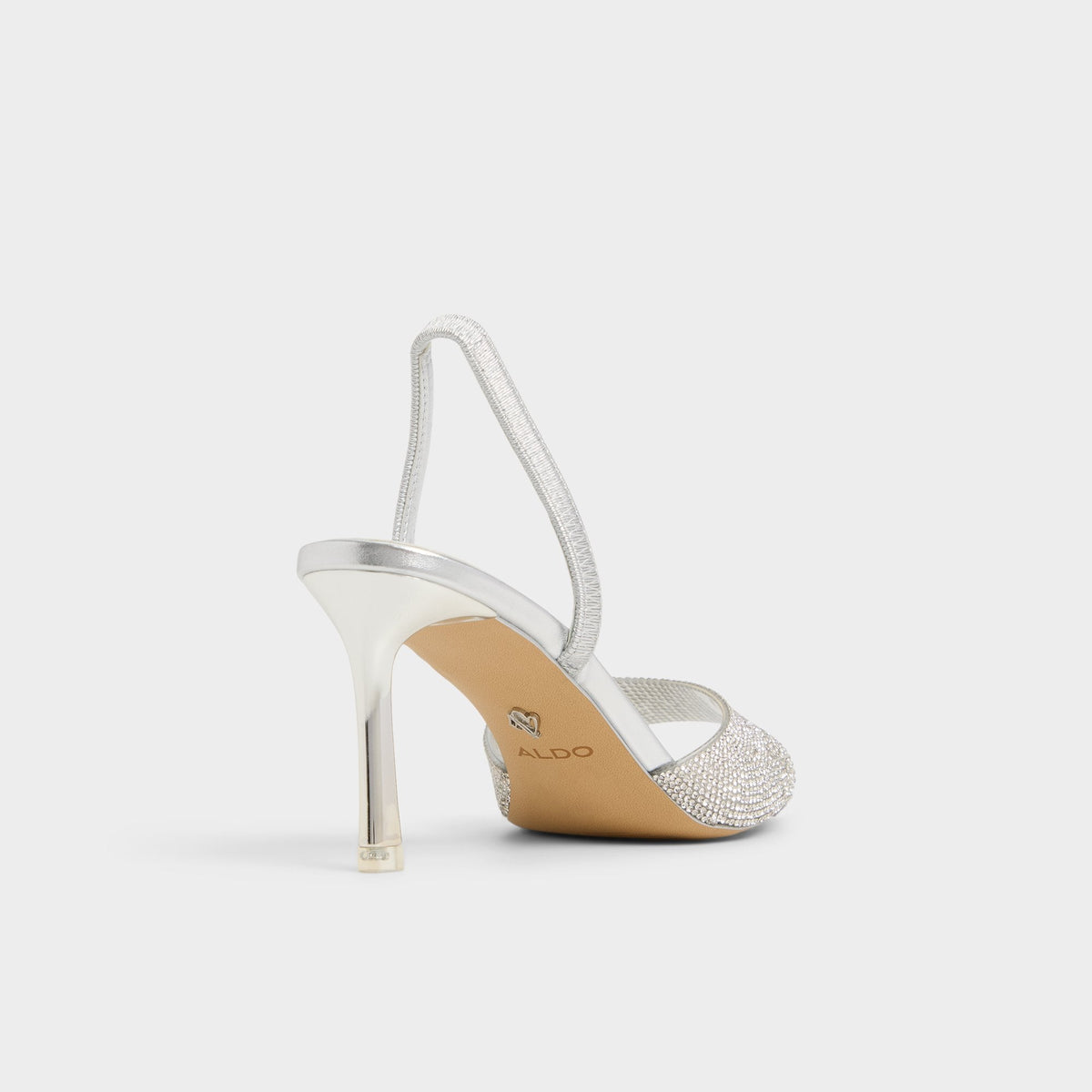 Andyana Silver Women's Strappy sandals - Slingback heeled sandal, Stiletto heel | Aldo New