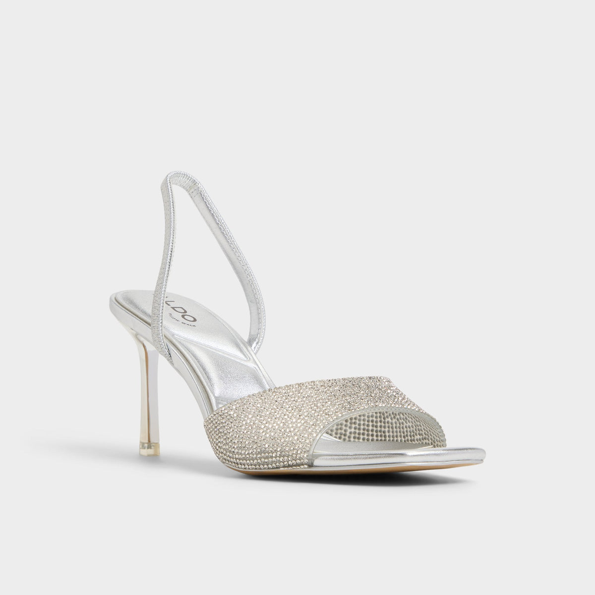 Andyana Silver Women's Strappy sandals - Slingback heeled sandal, Stiletto heel | Aldo New