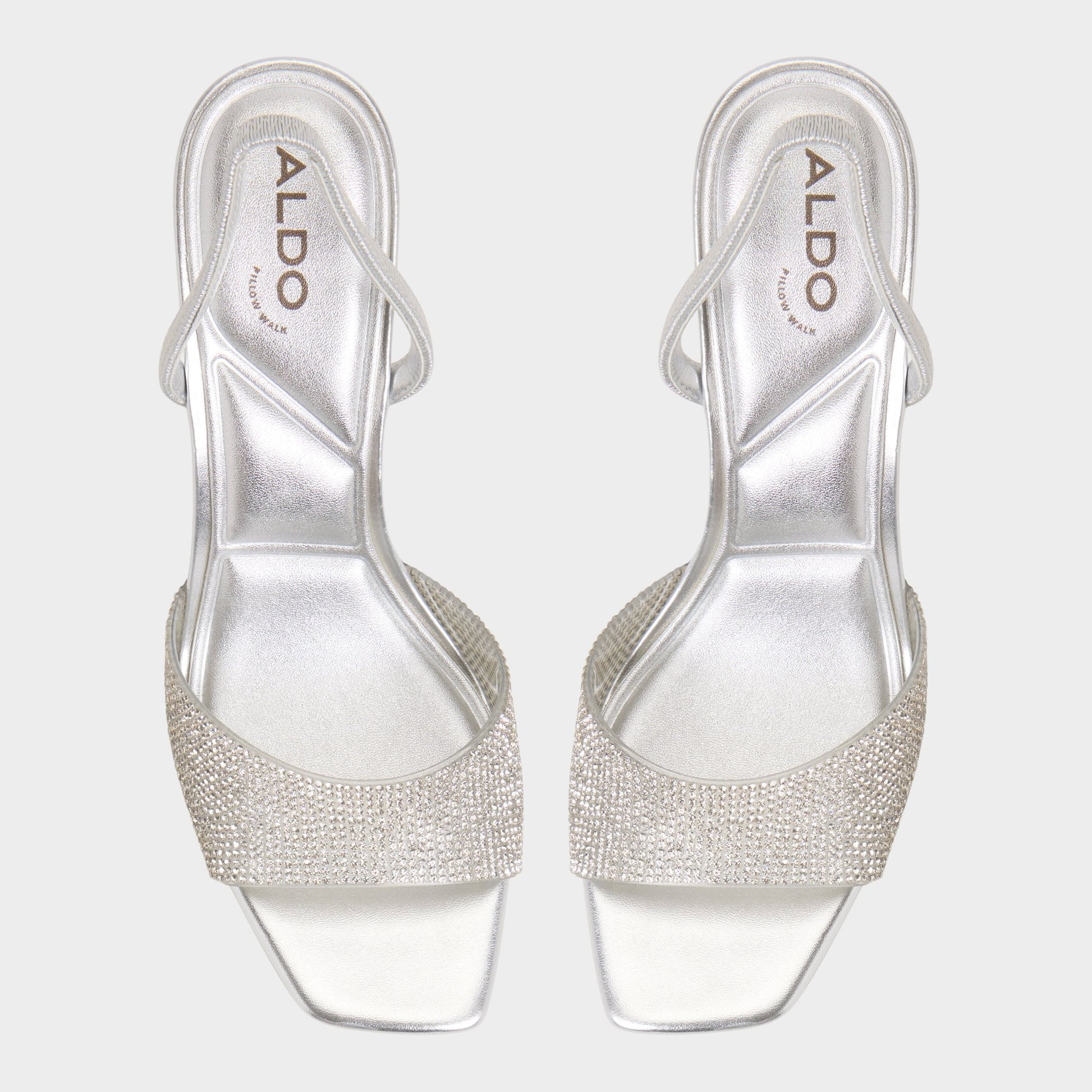 Andyana Silver Women's Strappy sandals - Slingback heeled sandal, Stiletto heel | Aldo New