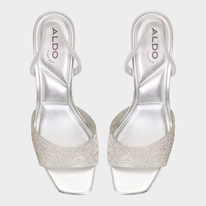 Andyana Silver Women's Strappy sandals - Slingback heeled sandal, Stiletto heel | Aldo New