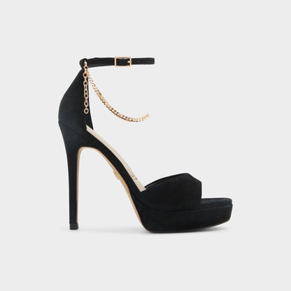 Afumeth Black Overflow Women's Platform sandals - Strappy heeled sandal, Stiletto platform | Aldo Signature