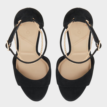 Afumeth Black Overflow Women's Platform sandals - Strappy heeled sandal, Stiletto platform | Aldo Signature