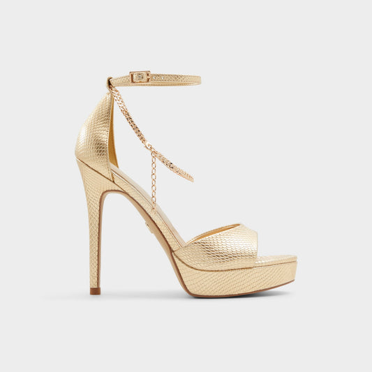Afumeth Gold Women's Platform sandals - Strappy heeled sandal, Stiletto platform | Aldo Classic