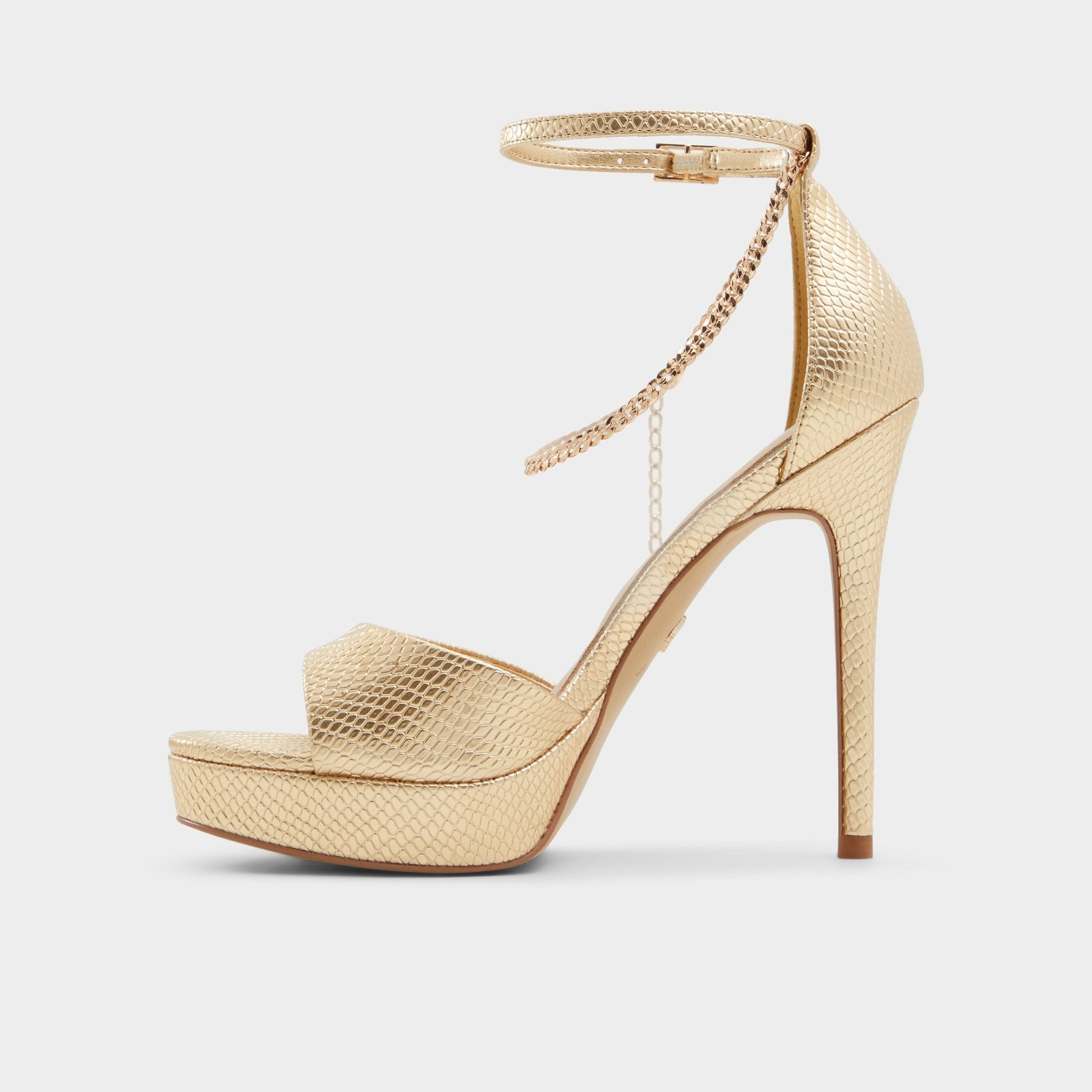 Afumeth Gold Women's Platform sandals - Strappy heeled sandal, Stiletto platform | Aldo Classic