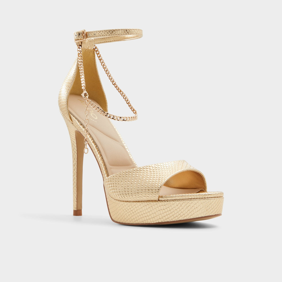 Afumeth Gold Women's Platform sandals - Strappy heeled sandal, Stiletto platform | Aldo Classic