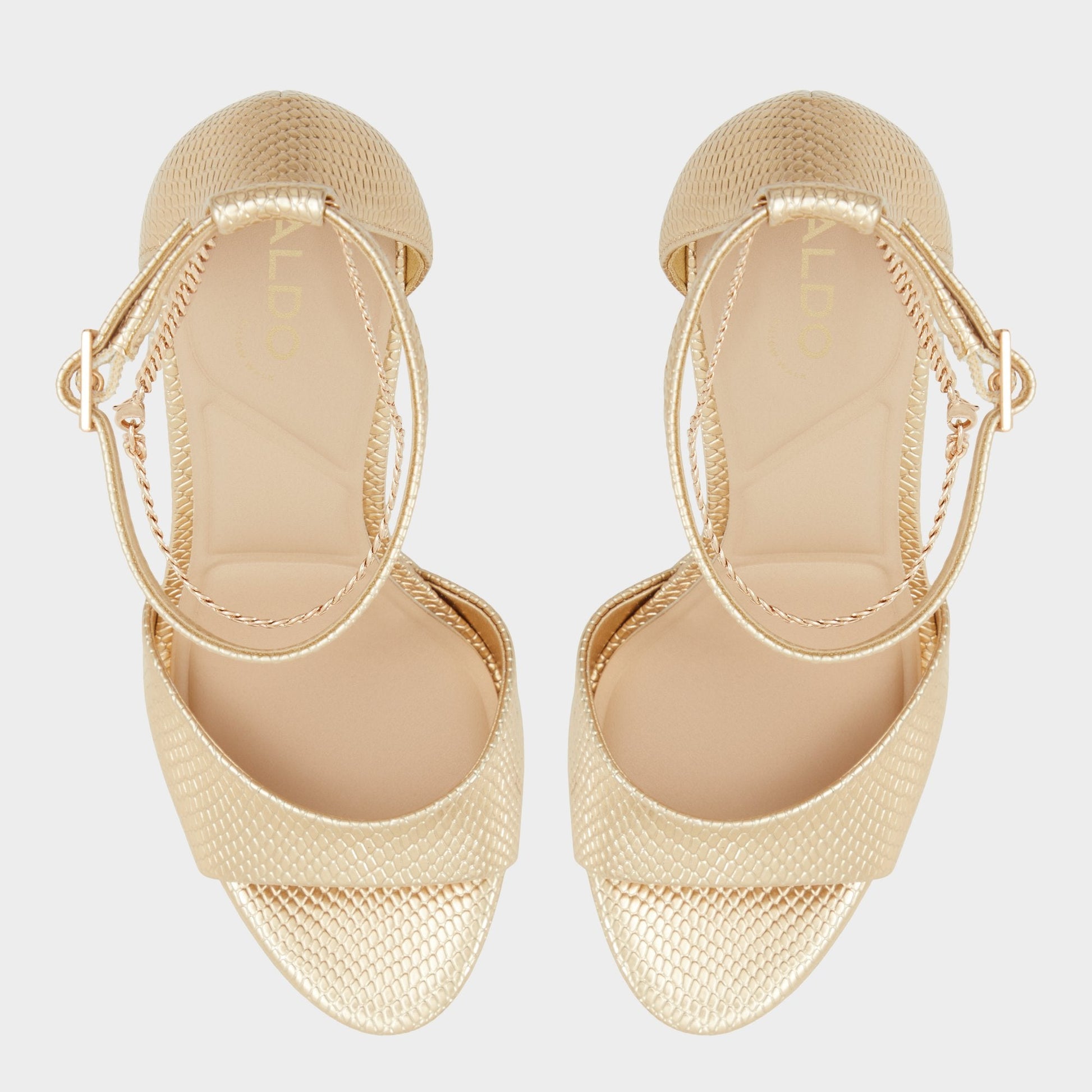 Afumeth Gold Women's Platform sandals - Strappy heeled sandal, Stiletto platform | Aldo Classic