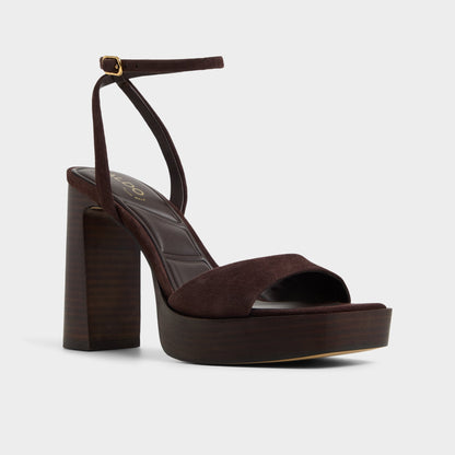 Lothon Dark Brown Women's Platform sandals - Strappy heeled sandal, Platform | Aldo Premium