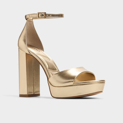 Enaegyn 2.0 in Gold - Strappy heeled sandal, Platform | Aldo New