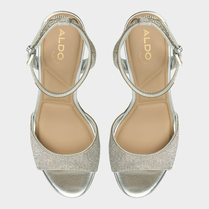 Alluring Silver Women's Iridescent metallics - Strappy heeled sandal, Platform | Aldo Popular