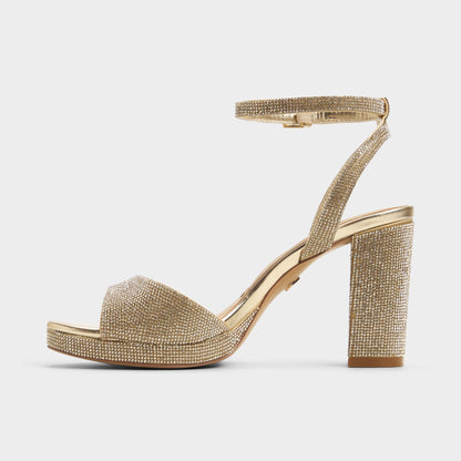 Alluring Champagne Women's Strappy sandals - Strappy heeled sandal, Platform | Aldo Best Seller
