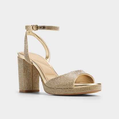 Alluring Champagne Women's Strappy sandals - Strappy heeled sandal, Platform | Aldo Best Seller