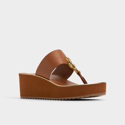 Penelopy Medium Brown Women's Platform sandals - Wedge sandal, Wedge heel | Aldo Signature