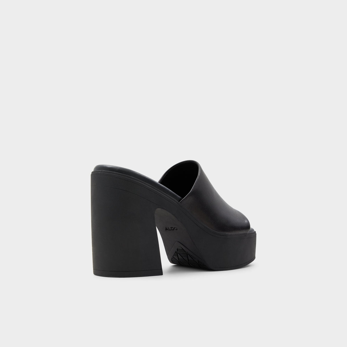Maysee Other Black Leather Smooth Women's Mule slides - Heeled mule, Platform | Aldo Essential
