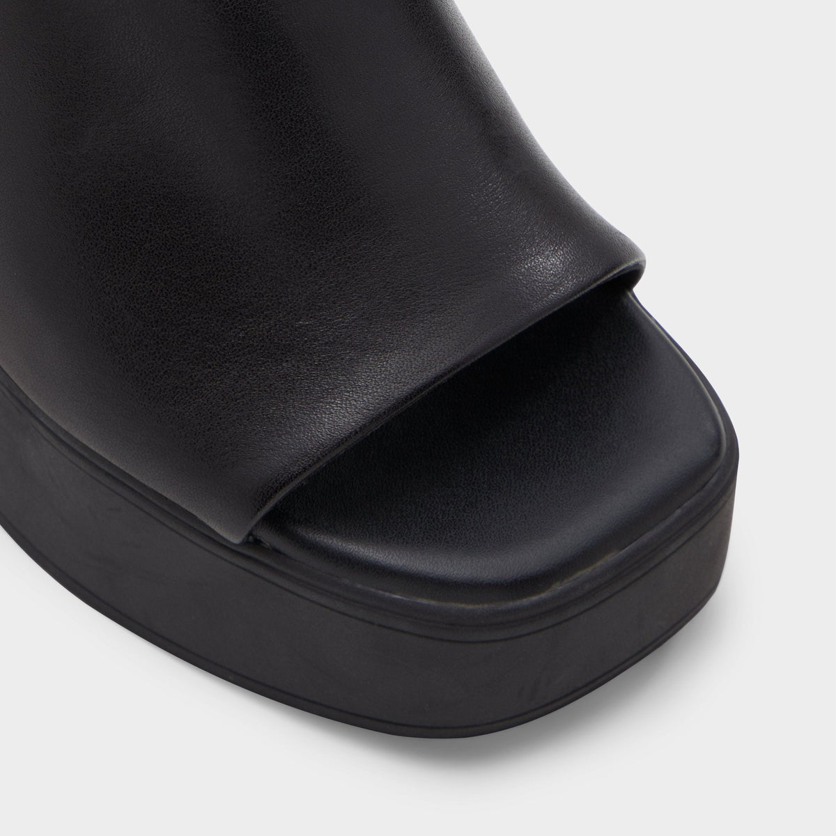 Maysee Other Black Leather Smooth Women's Mule slides - Heeled mule, Platform | Aldo Essential