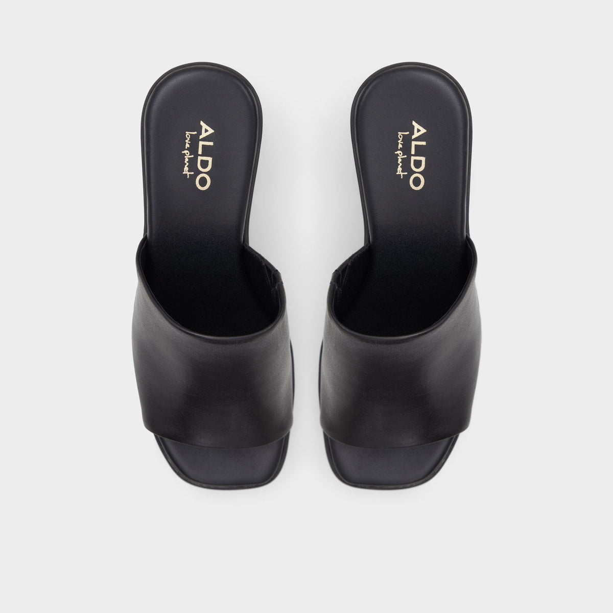 Maysee Other Black Leather Smooth Women's Mule slides - Heeled mule, Platform | Aldo Essential