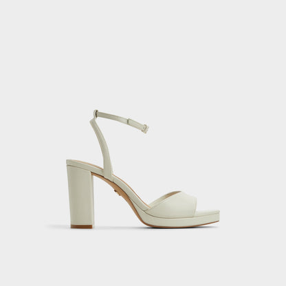 Gracious White/Bone Women's Block heels - Strappy heeled sandal, Block heel | Aldo New