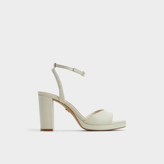 Gracious White/Bone Women's Block heels - Strappy heeled sandal, Block heel | Aldo New
