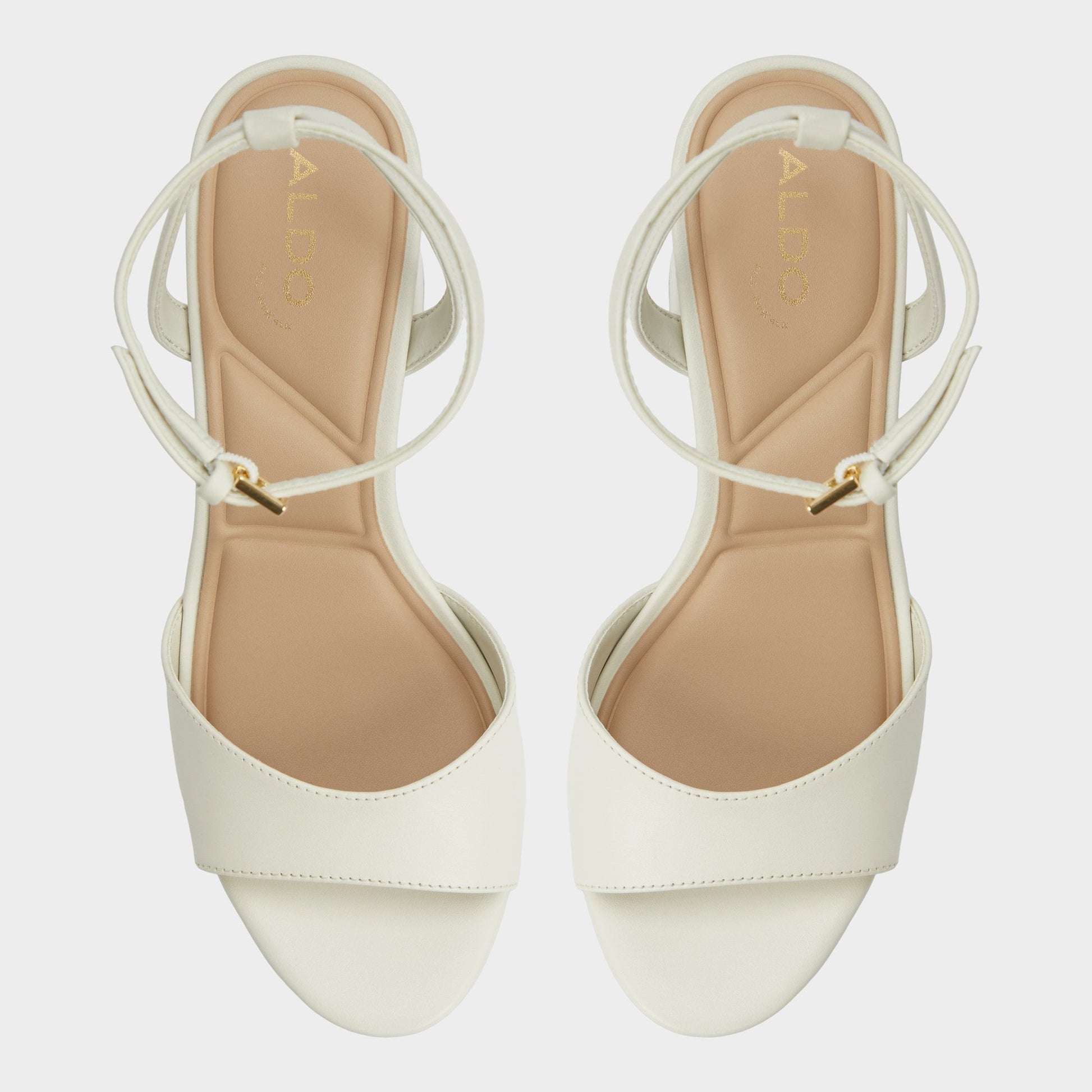Gracious White/Bone Women's Block heels - Strappy heeled sandal, Block heel | Aldo New