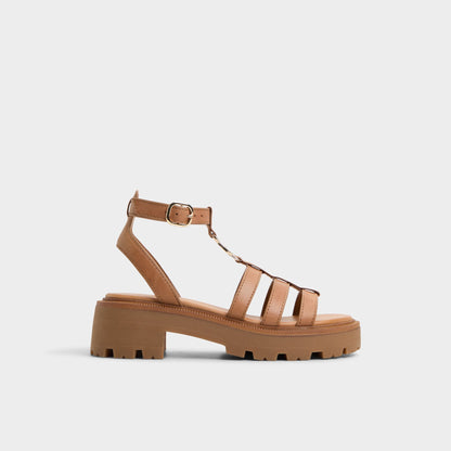 Lamington Medium Brown Women's Strappy sandals - Gladiator sandal, Lug sole | Aldo Essential
