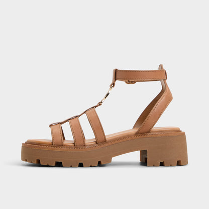 Lamington Medium Brown Women's Strappy sandals - Gladiator sandal, Lug sole | Aldo Essential