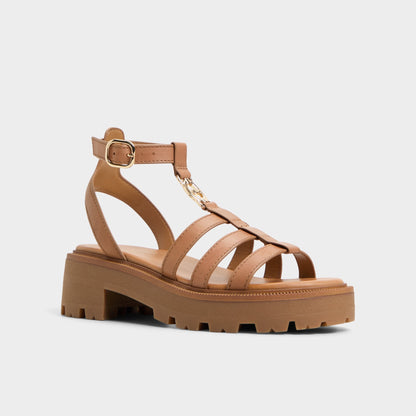 Lamington Medium Brown Women's Strappy sandals - Gladiator sandal, Lug sole | Aldo Essential
