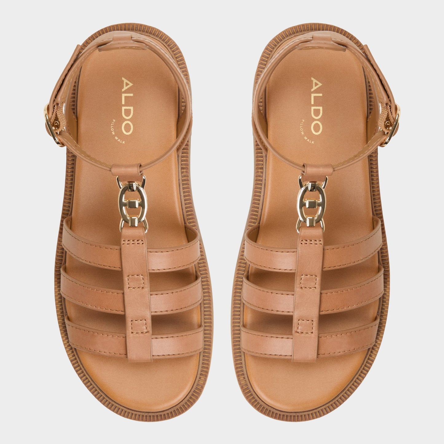 Lamington Medium Brown Women's Strappy sandals - Gladiator sandal, Lug sole | Aldo Essential
