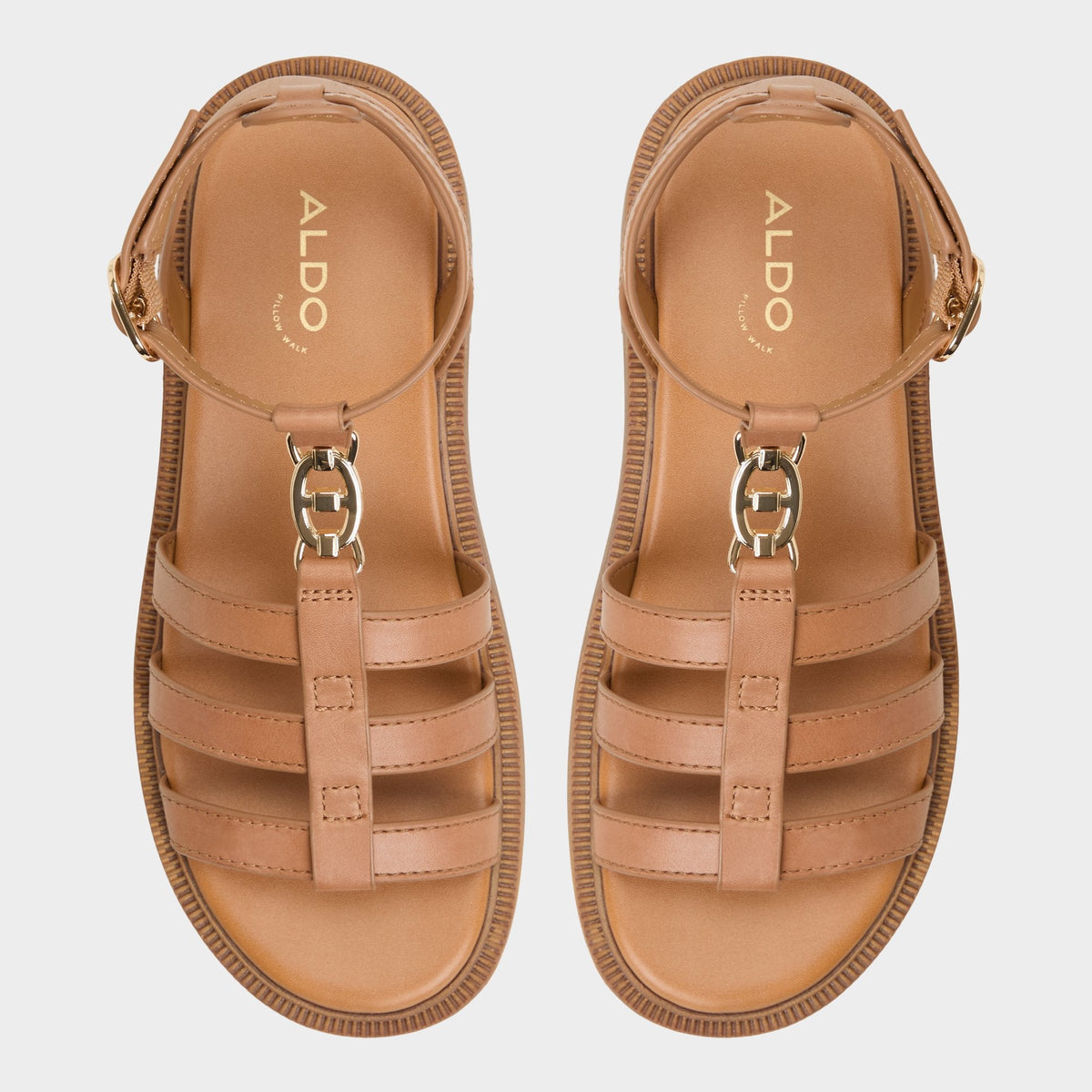 Lamington Medium Brown Women's Strappy sandals - Gladiator sandal, Lug sole | Aldo Essential