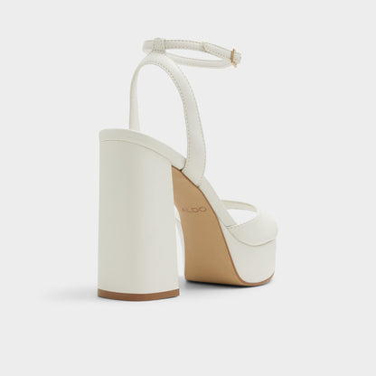 Valoria White Women's Platform sandals - Strappy heeled sandal | Aldo New