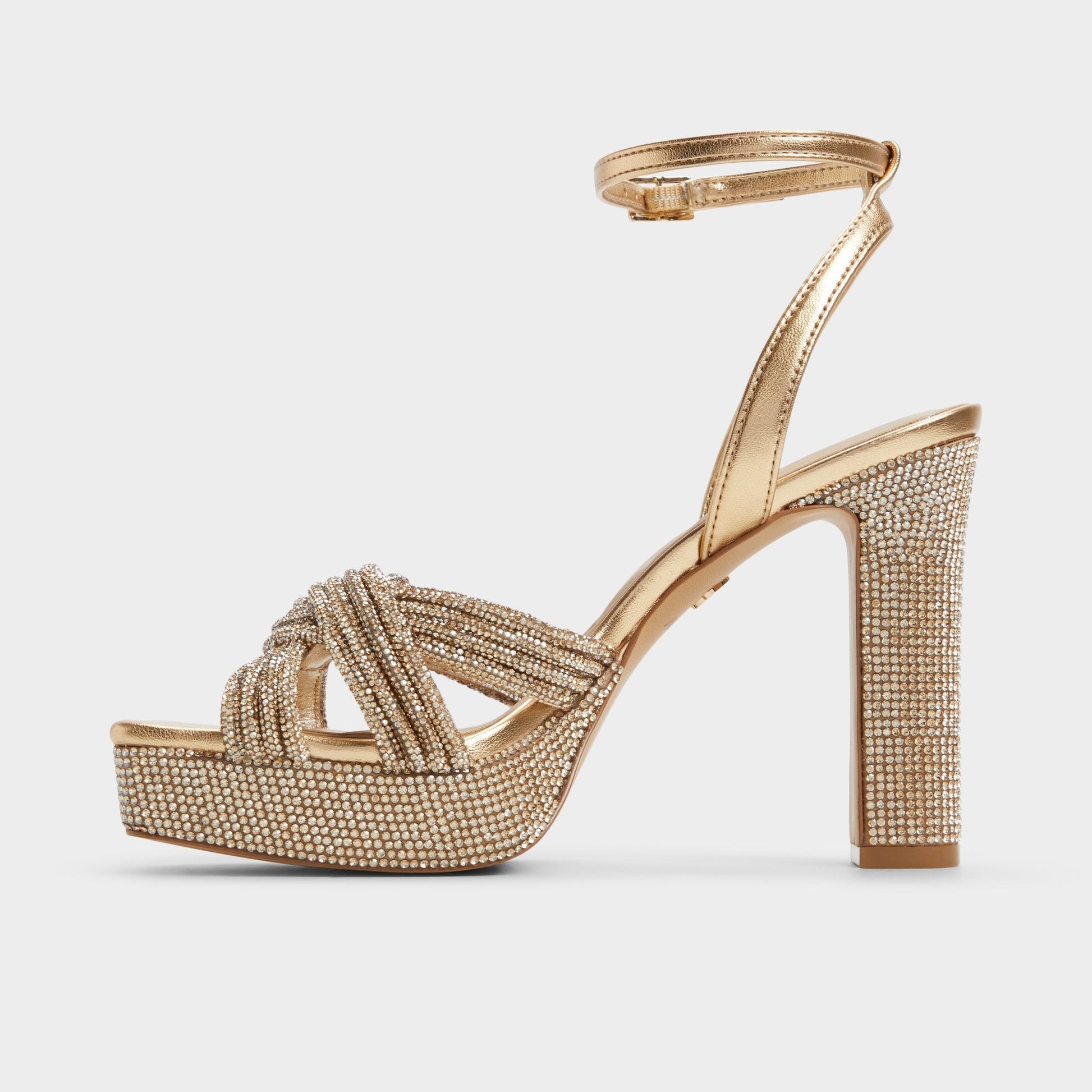 Shimma Gold Women's Iridescent metallics - Strappy heeled sandal, Platform | Aldo Featured