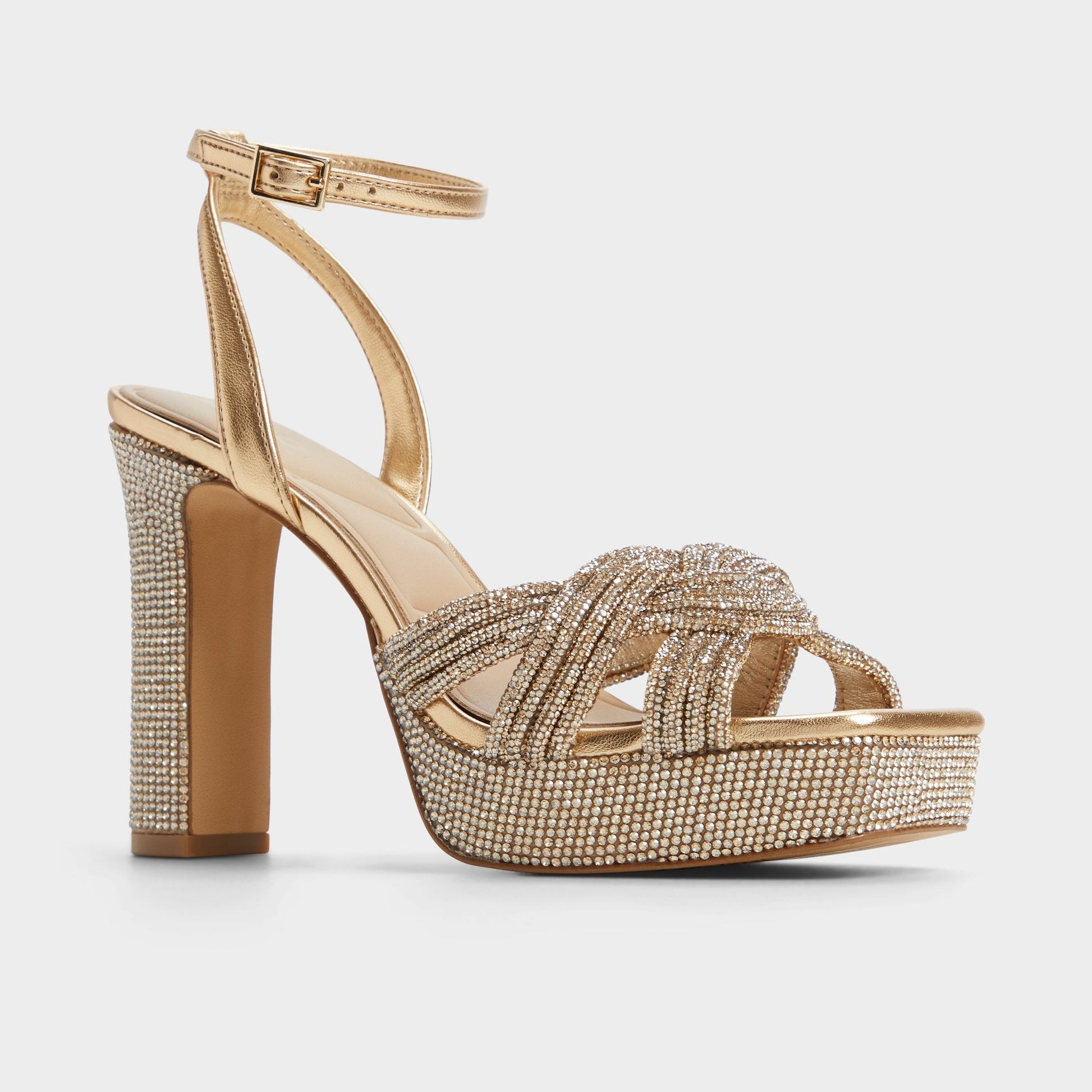 Shimma Gold Women's Iridescent metallics - Strappy heeled sandal, Platform | Aldo Featured