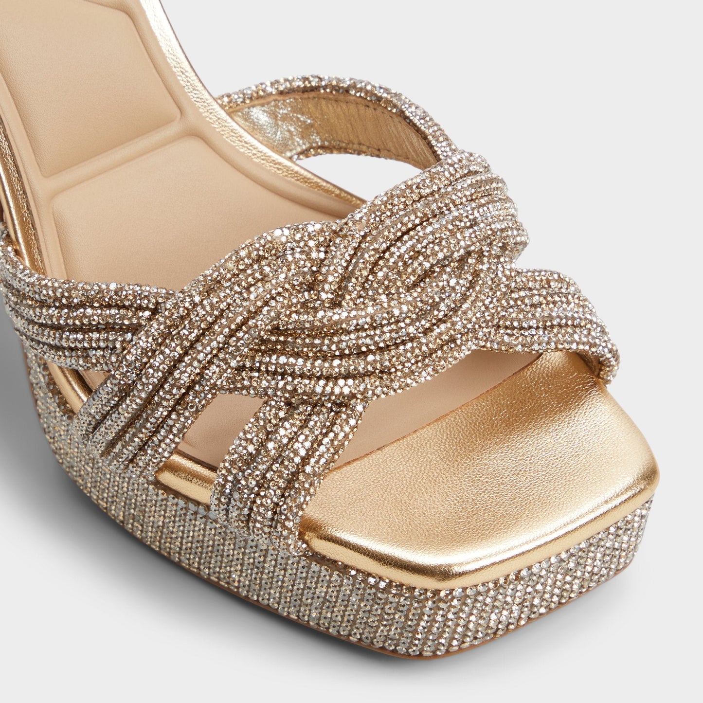 Shimma Gold Women's Iridescent metallics - Strappy heeled sandal, Platform | Aldo Featured