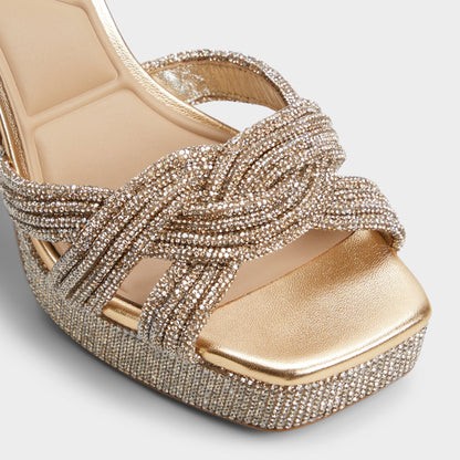 Shimma Gold Women's Iridescent metallics - Strappy heeled sandal, Platform | Aldo Featured