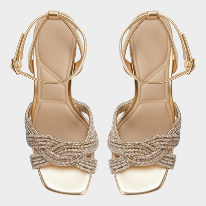 Shimma Gold Women's Iridescent metallics - Strappy heeled sandal, Platform | Aldo Featured