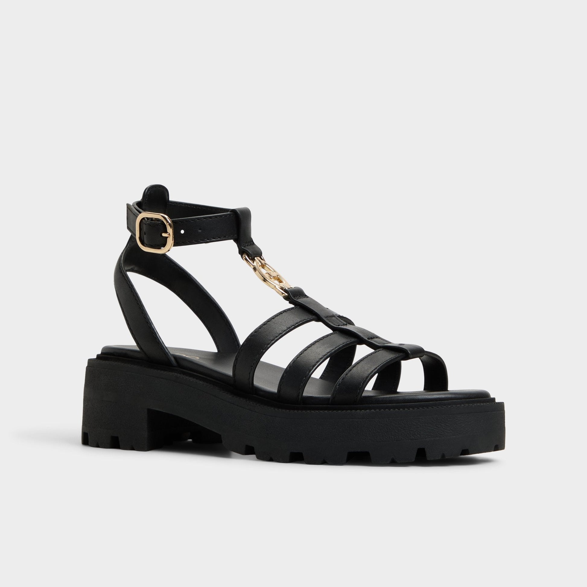 Lamington Black Women's Strappy sandals - Gladiator sandal, Lug sole | Aldo Popular
