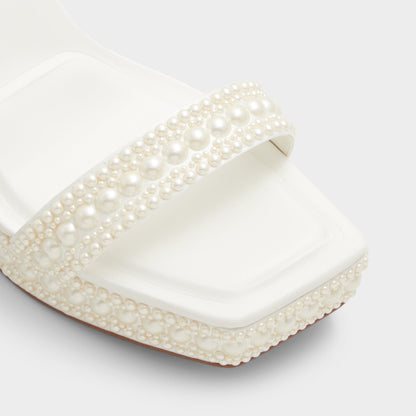 Lulu White Women's Strappy sandals - Strappy heeled sandal, Block heel | Aldo Trending