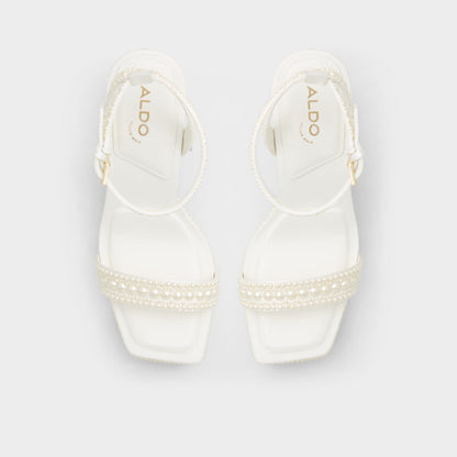 Lulu White Women's Strappy sandals - Strappy heeled sandal, Block heel | Aldo Trending