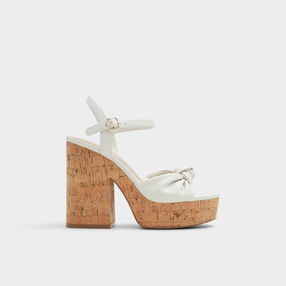 Ulialdan White/Bone Women's Platform sandals - Strappy heeled sandal, Platform | Aldo Premium