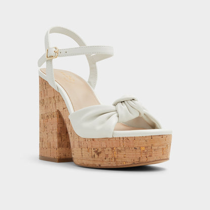 Ulialdan White/Bone Women's Platform sandals - Strappy heeled sandal, Platform | Aldo Premium