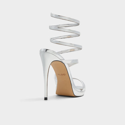 Katswirl in Silver - Strappy sandal, Stiletto platform | Aldo Signature
