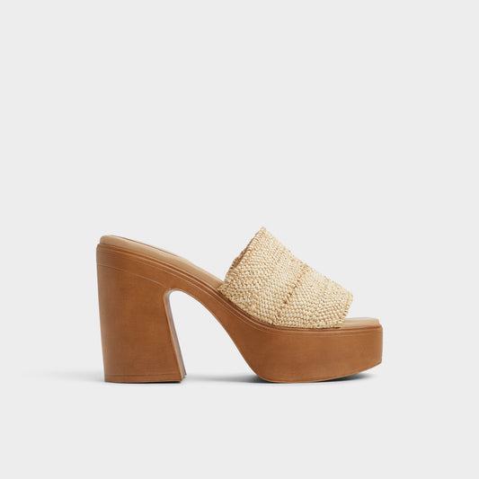 Maysee Natural Women's Platform sandals - Heeled mule, Platform | Aldo Exclusive