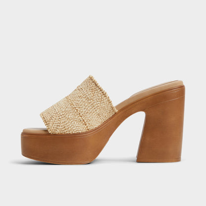 Maysee Natural Women's Platform sandals - Heeled mule, Platform | Aldo Exclusive