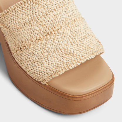 Maysee Natural Women's Platform sandals - Heeled mule, Platform | Aldo Exclusive