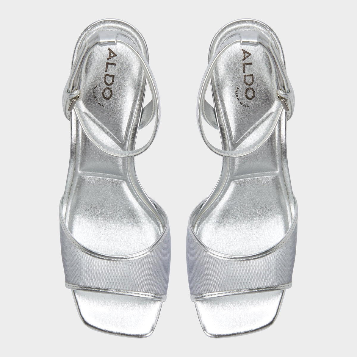 Chicglimmer Silver Women's Platform sandals - Strappy heeled sandal, Block heel | Aldo Signature