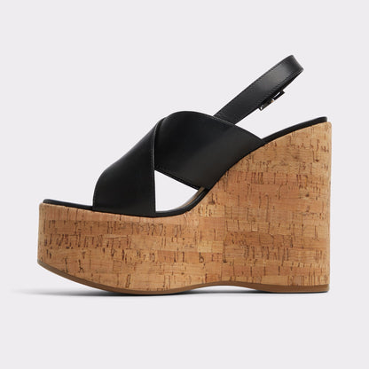 Sandcastle Black Women's Platform sandals - Strappy wedge sandal | Aldo Premium