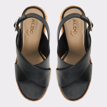 Sandcastle Black Women's Platform sandals - Strappy wedge sandal | Aldo Premium