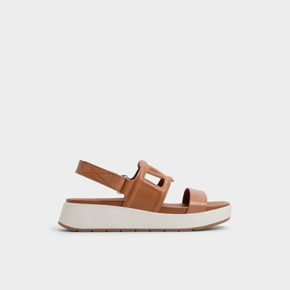 Onuvia Medium Brown Women's Footbed sandals - Footbed sandal, Flatform | Aldo New