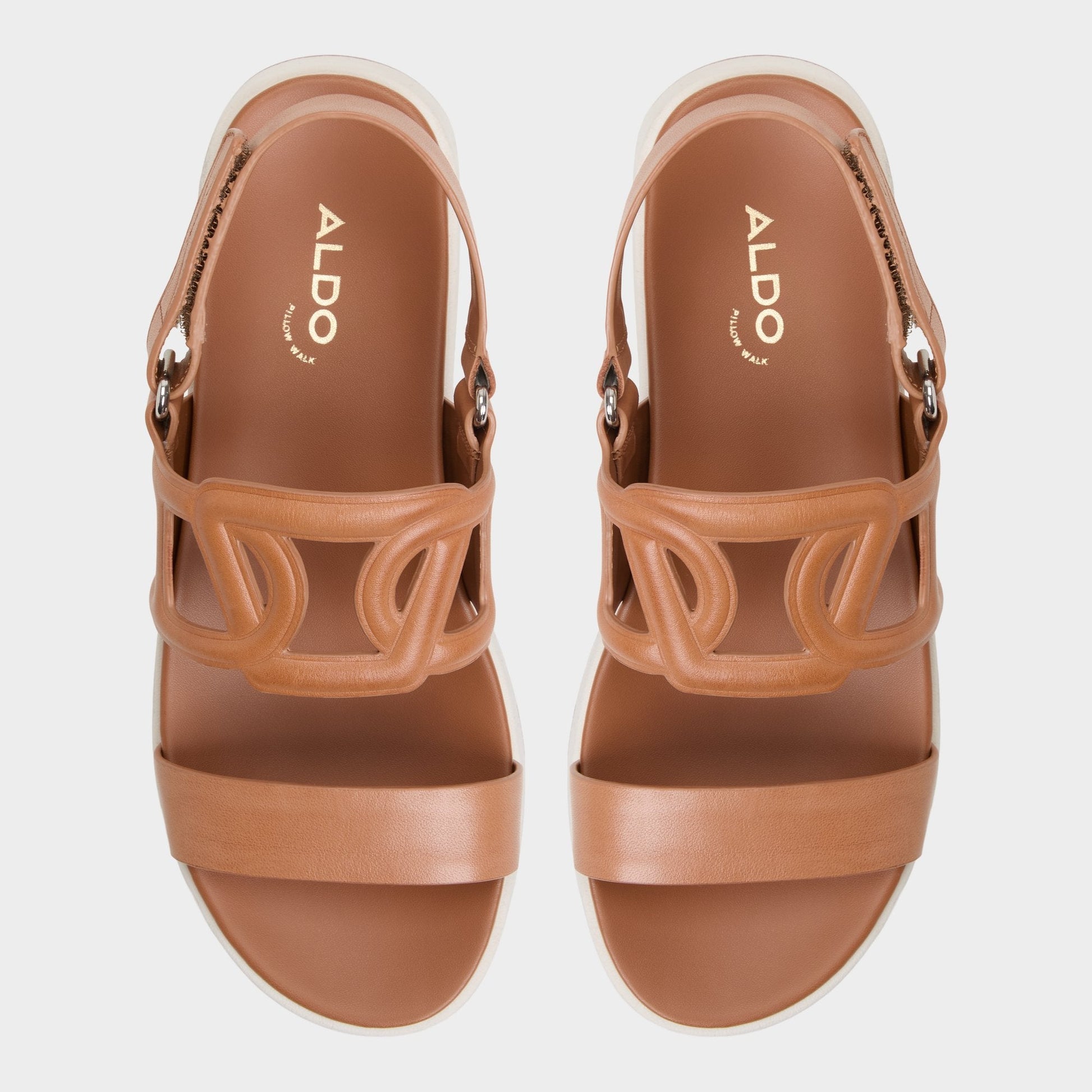 Onuvia Medium Brown Women's Footbed sandals - Footbed sandal, Flatform | Aldo New