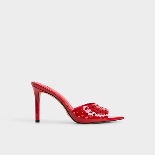Lovemule in Medium Red - Heeled mule, Stiletto heel | Aldo Signature