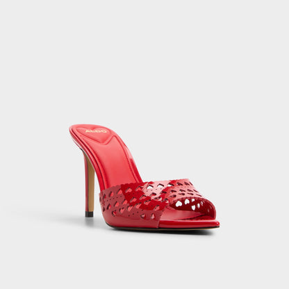 Lovemule in Medium Red - Heeled mule, Stiletto heel | Aldo Signature